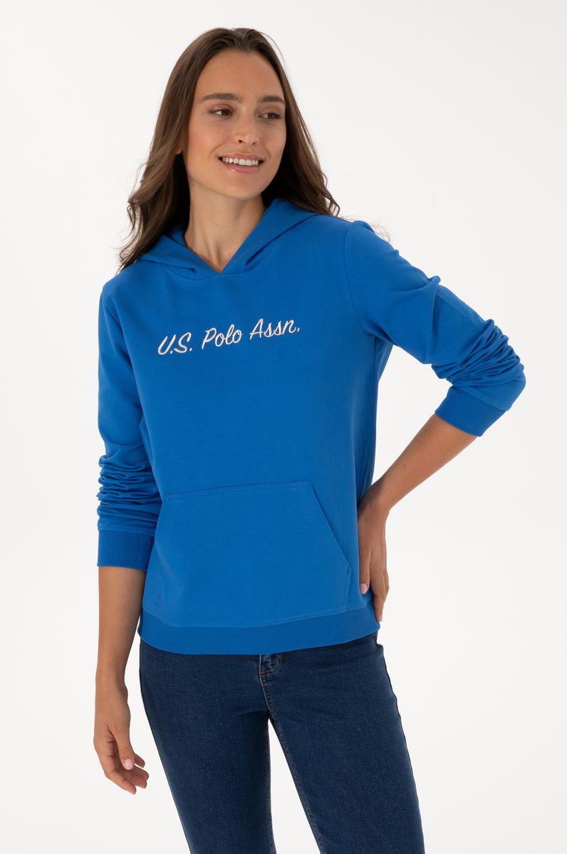 Kadın Koyu Mavi Kapüşonlu Sweatshırt