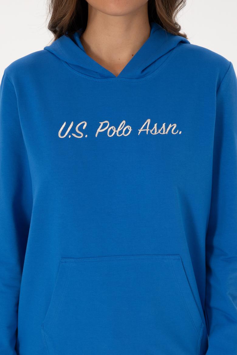 Kadın Koyu Mavi Kapüşonlu Sweatshırt - 50313559045