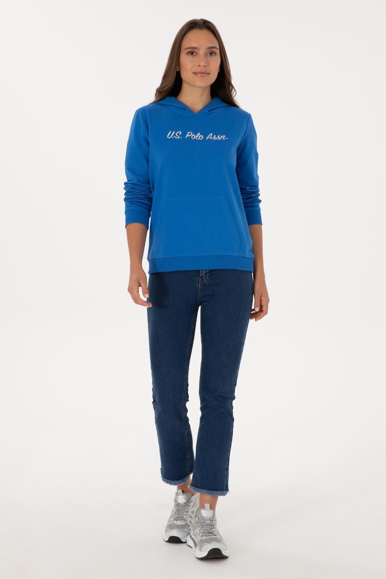 Kadın Koyu Mavi Kapüşonlu Sweatshırt - 50313559045