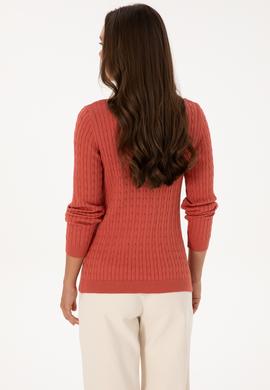 Kadın Gül Kurusu V Yaka Basic Kazak - 50307700094