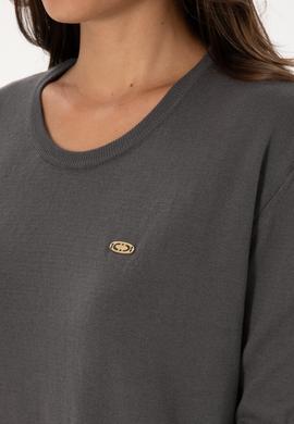 Kadın Gri Bisiklet Yaka Basic Kazak - 50307735036