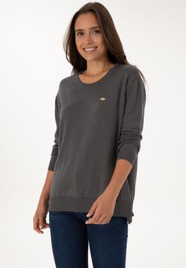 Kadın Gri Bisiklet Yaka Basic Kazak - 50307735036