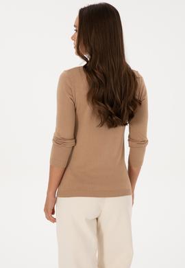 Kadın Camel Melanj Basic Kazak - 50307710010