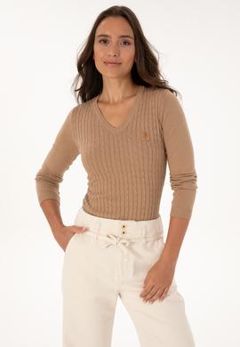 Kadın Camel Melanj Basic Kazak - 50307710010