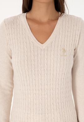 Kadın Krem Melanj Basic Kazak - 50307710032