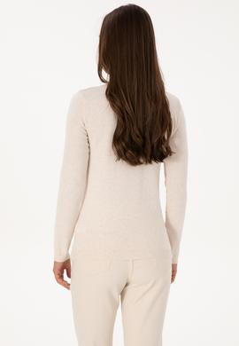 Kadın Krem Melanj Basic Kazak - 50307710032