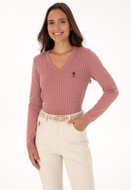 Kadın Orkide V Yaka Basic Kazak - 50307710068