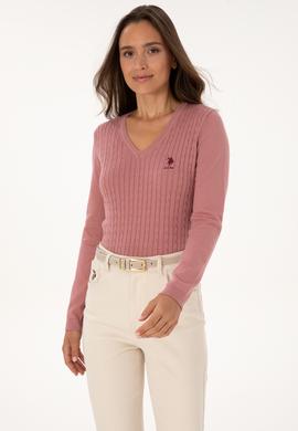 Kadın Orkide V Yaka Basic Kazak - 50307710068