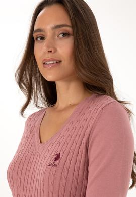 Kadın Orkide V Yaka Basic Kazak - 50307710068