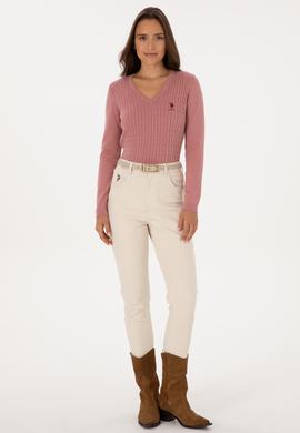 Kadın Orkide V Yaka Basic Kazak - 50307710068