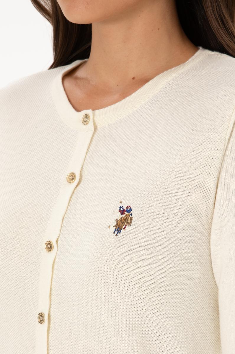 Kadın Krem Basic Triko Hırka