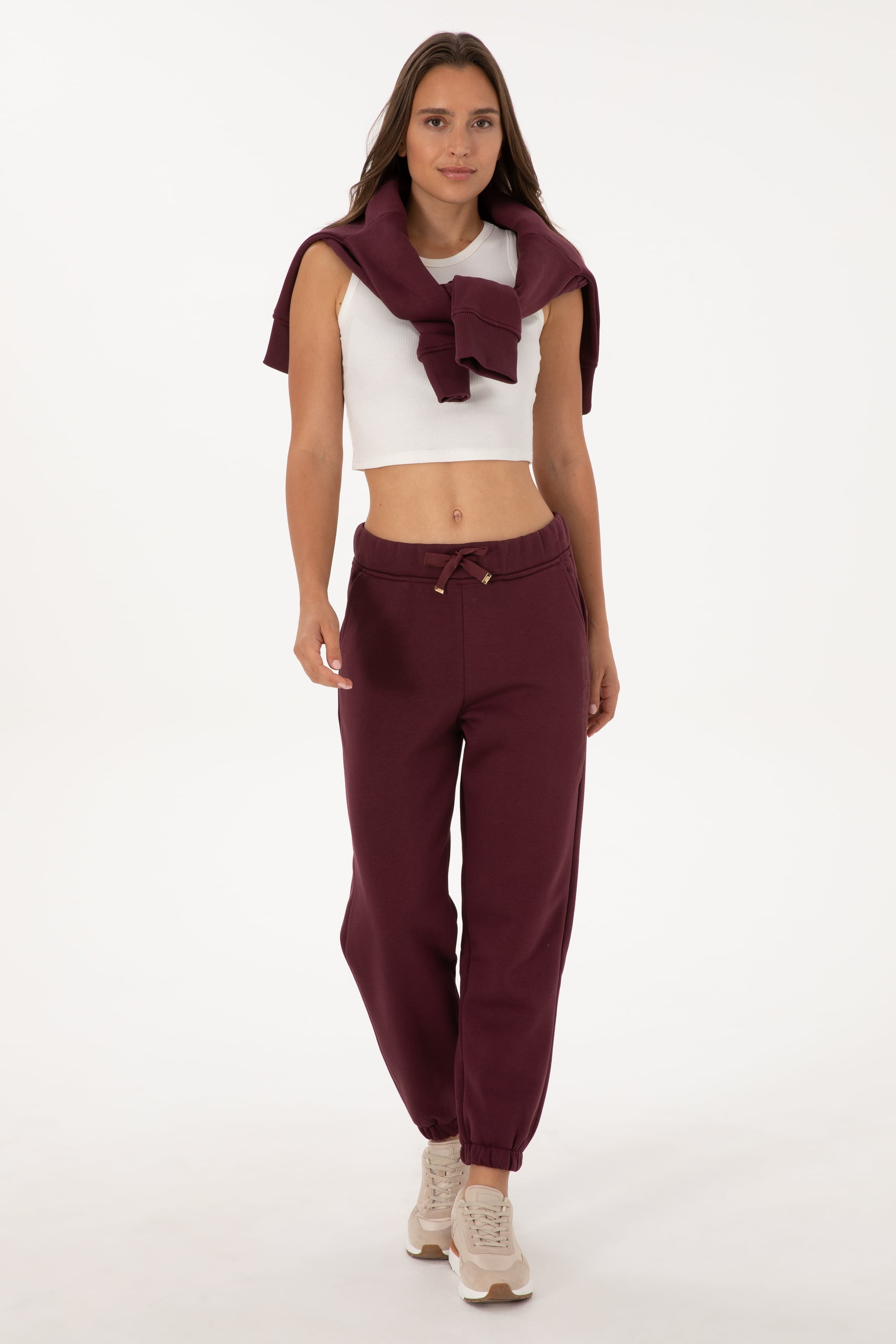 Kadın Bordo Jogger Eşofman Altı