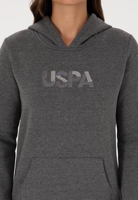 Kadın Antrasit Melanj Kapüşonlu Basic Sweatshirt - 50307711078