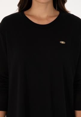 Kadın Siyah Bisiklet Yaka Basic Kazak - 50307735001