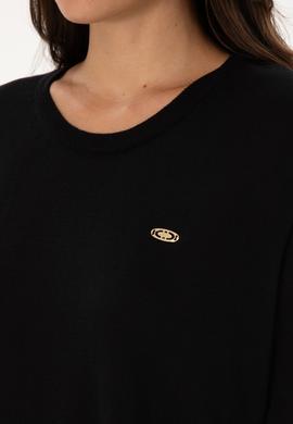 Kadın Siyah Bisiklet Yaka Basic Kazak - 50307735001