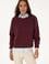 Kadın Bordo Bisiklet Yaka Basic Sweatshirt