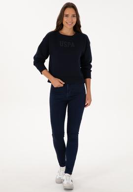 Kadın Lacivert Bisiklet Yaka Basic Sweatshirt - 50307752014