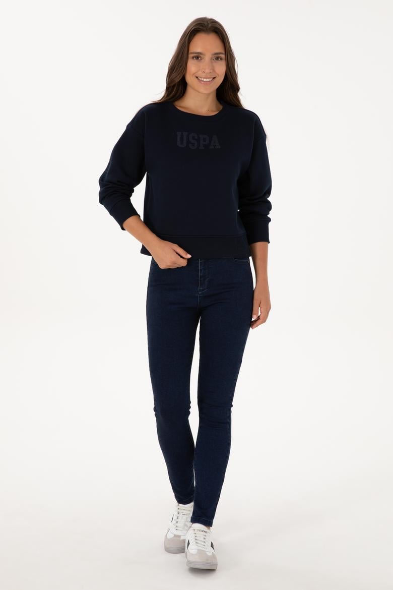 Kadın Lacivert Bisiklet Yaka Basic Sweatshirt - 50307752014