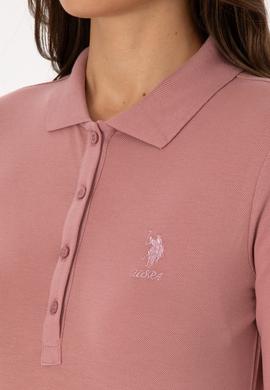 Kadın Gül Kurusu Basic Polo Yaka Sweatshırt - 50307755061