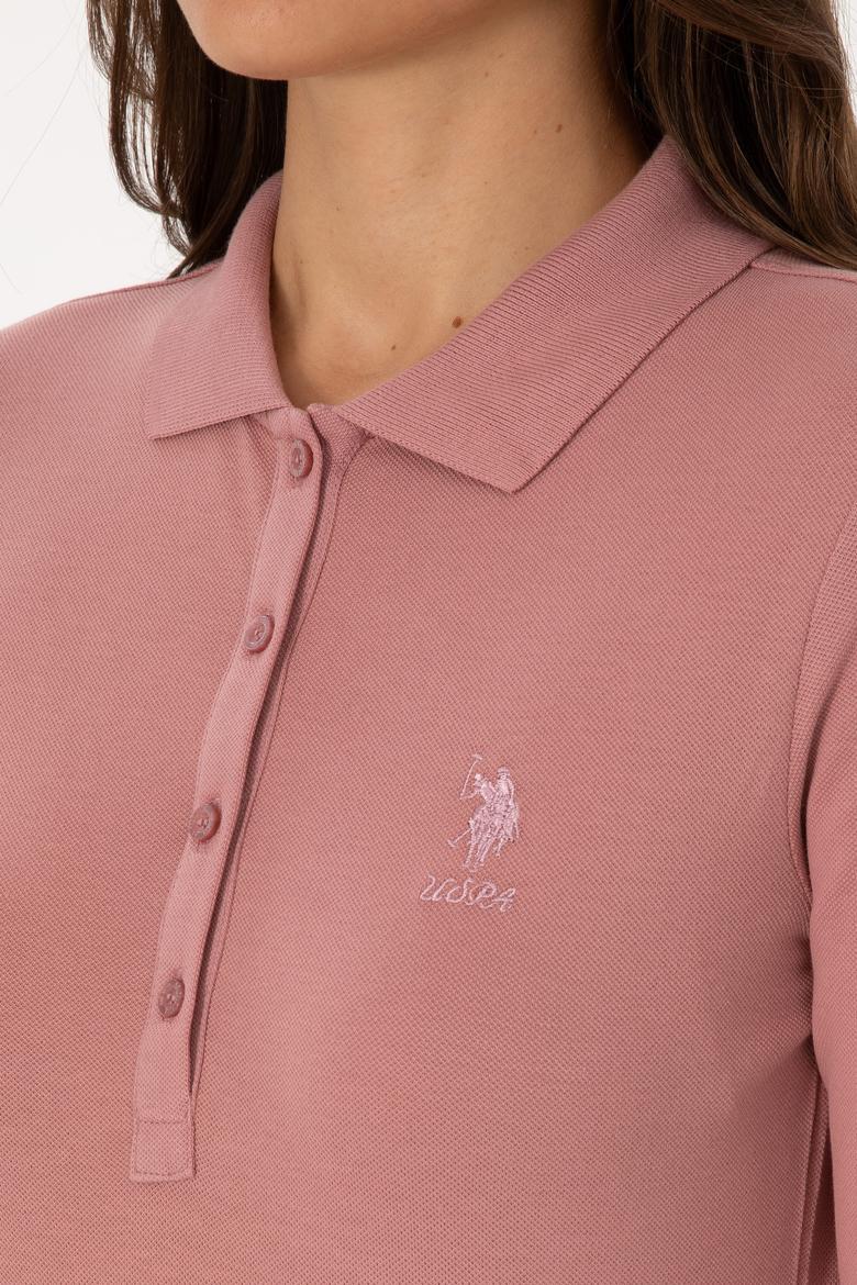 Kadın Gül Kurusu Basic Polo Yaka Sweatshırt - 50307755061