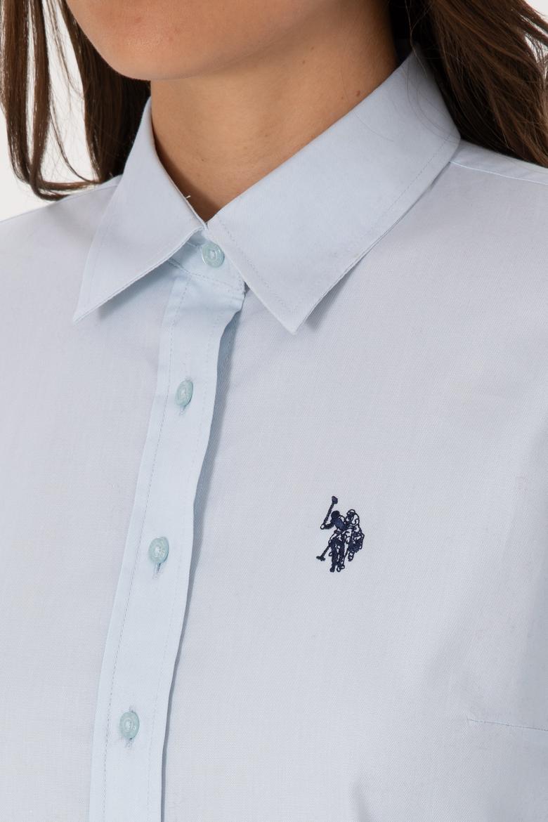 Kadın Açık Mavi Uzun Kollu Basic Gömlek - 50308023004