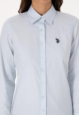 Kadın Açık Mavi Uzun Kollu Basic Gömlek - 50308023004