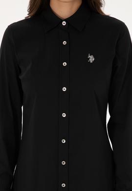 Kadın Siyah Uzun Kollu Basic Gömlek - 50308024018