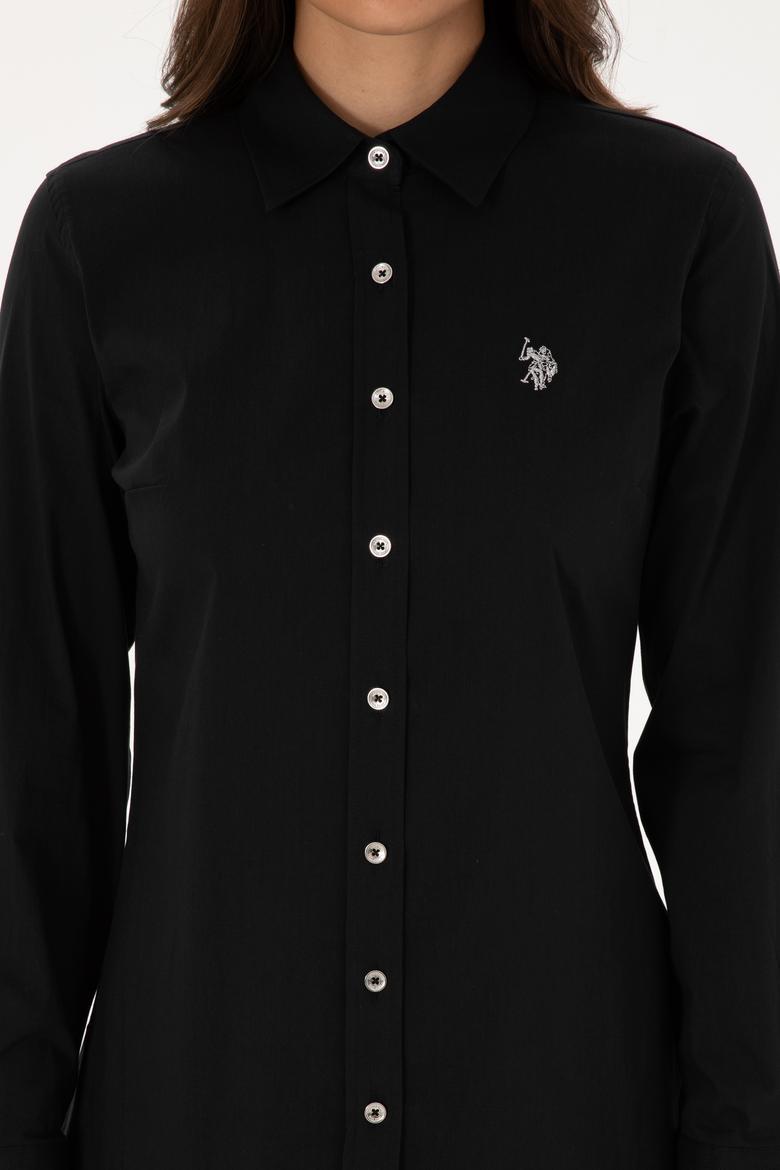 Kadın Siyah Uzun Kollu Basic Gömlek - 50308024018