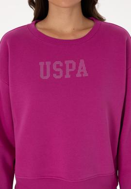 Kadın Fuşya Bisiklet Yaka Basic Sweatshirt - 50307752054