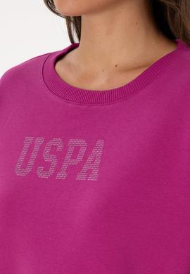 Kadın Fuşya Bisiklet Yaka Basic Sweatshirt - 50307752054