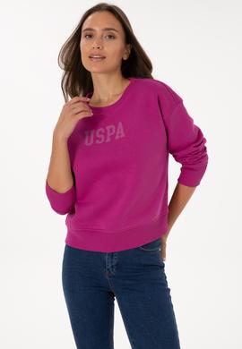 Kadın Fuşya Bisiklet Yaka Basic Sweatshirt - 50307752054