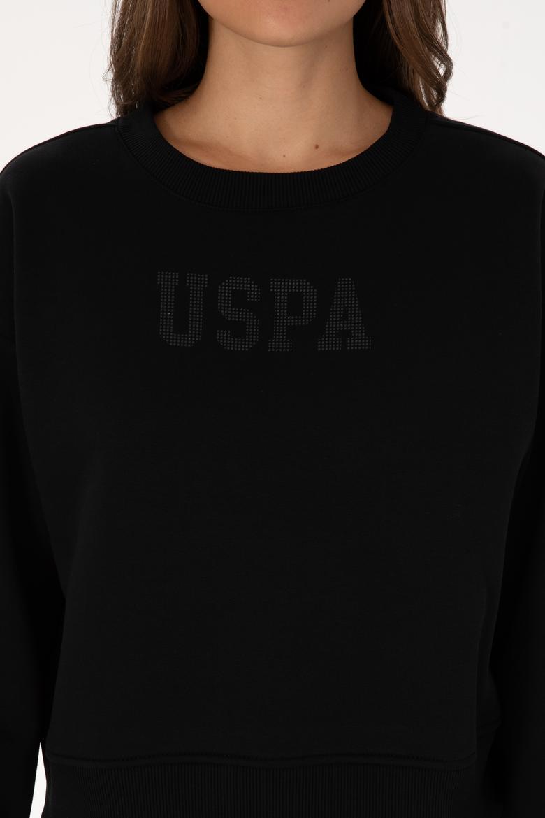 Kadın Siyah Bisiklet Yaka Basic Sweatshirt - 50307752006