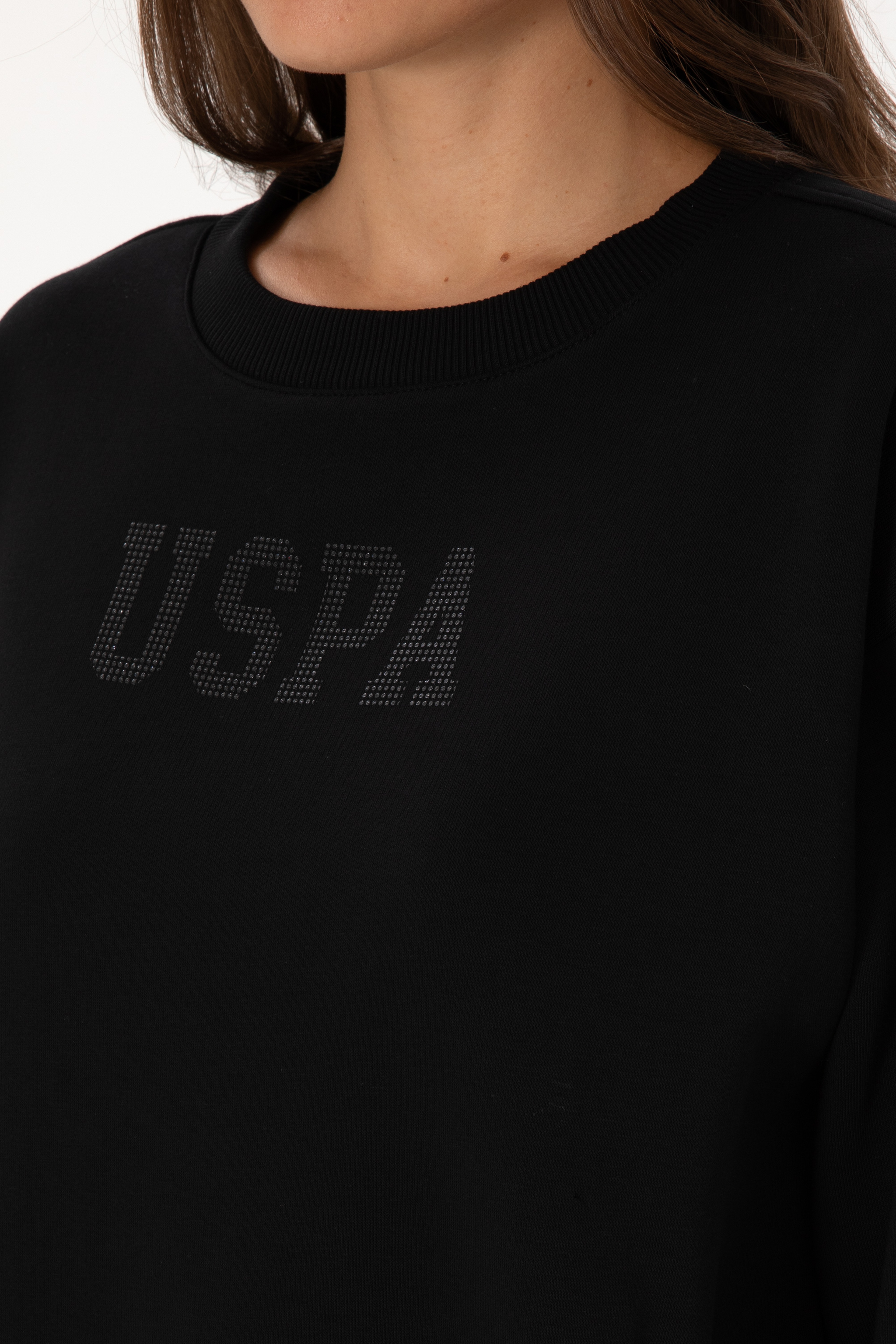 Kadın Siyah Bisiklet Yaka Basic Sweatshirt - Image 7