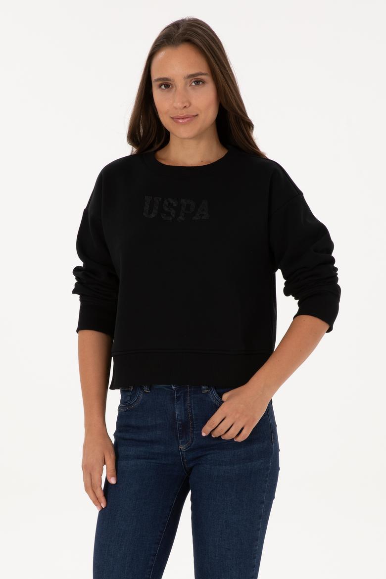 Kadın Siyah Bisiklet Yaka Basic Sweatshirt - 50307752006