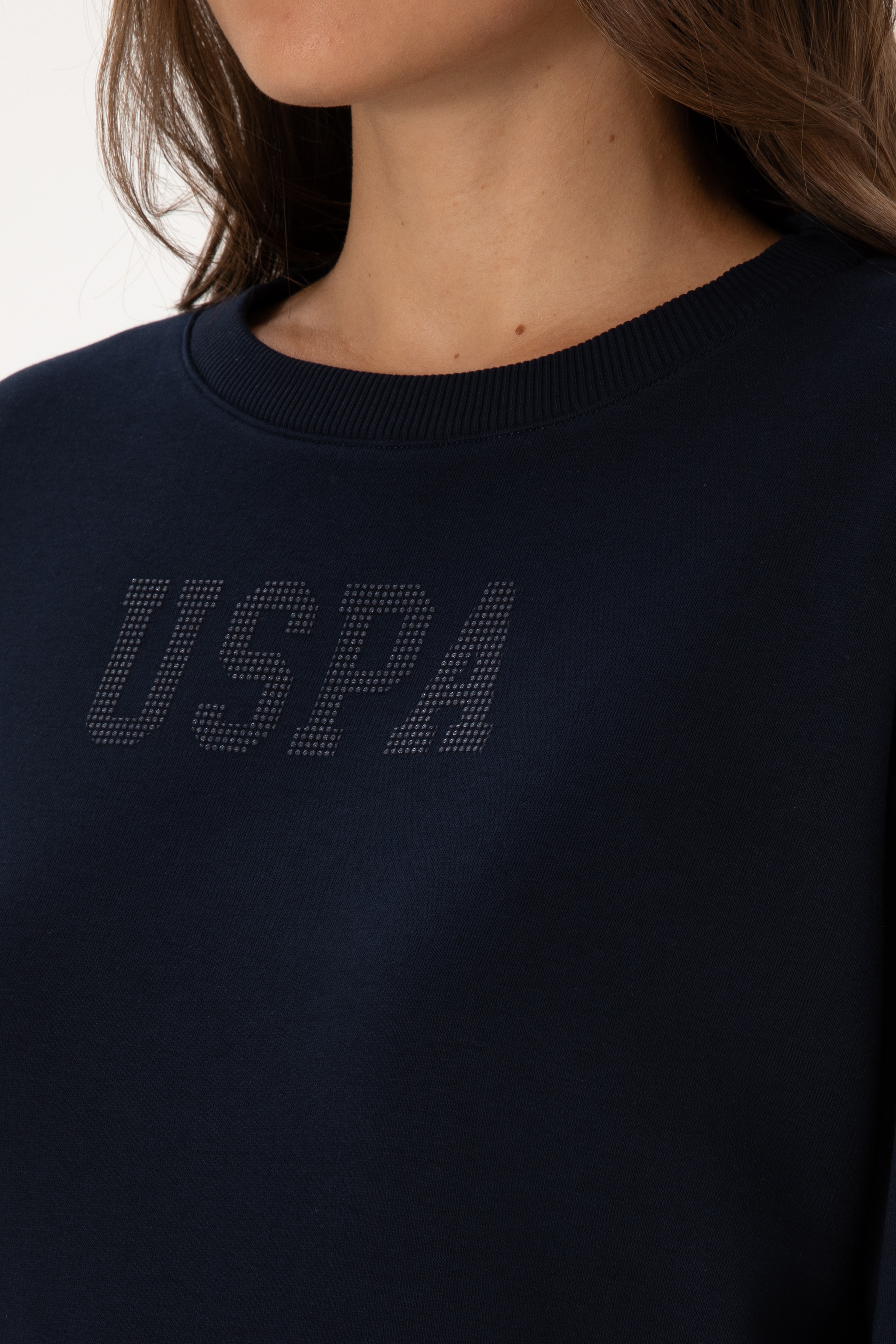 Kadın Lacivert Bisiklet Yaka Basic Sweatshirt
