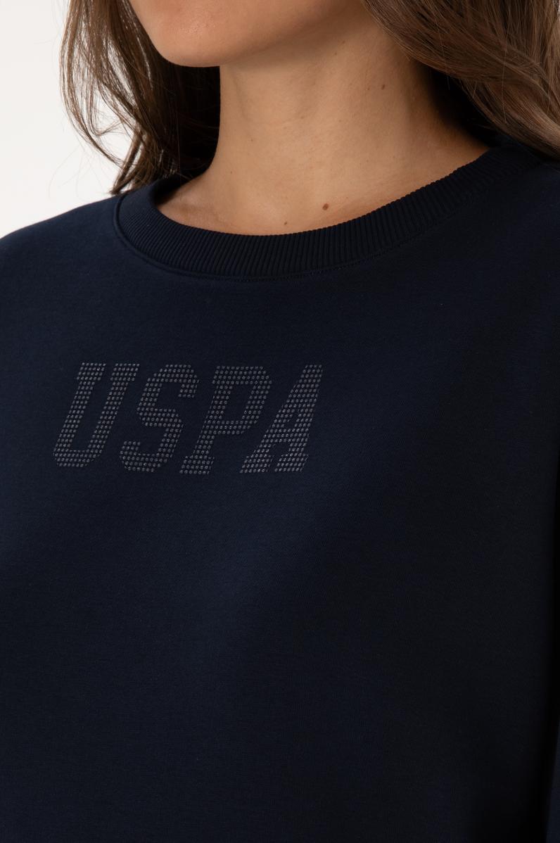 Kadın Lacivert Bisiklet Yaka Basic Sweatshirt