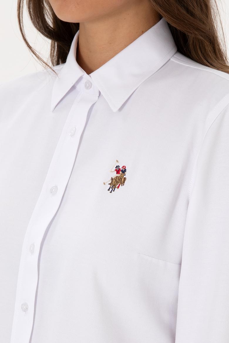 Kadın Beyaz Uzun Kollu Basic Gömlek - 50308043003