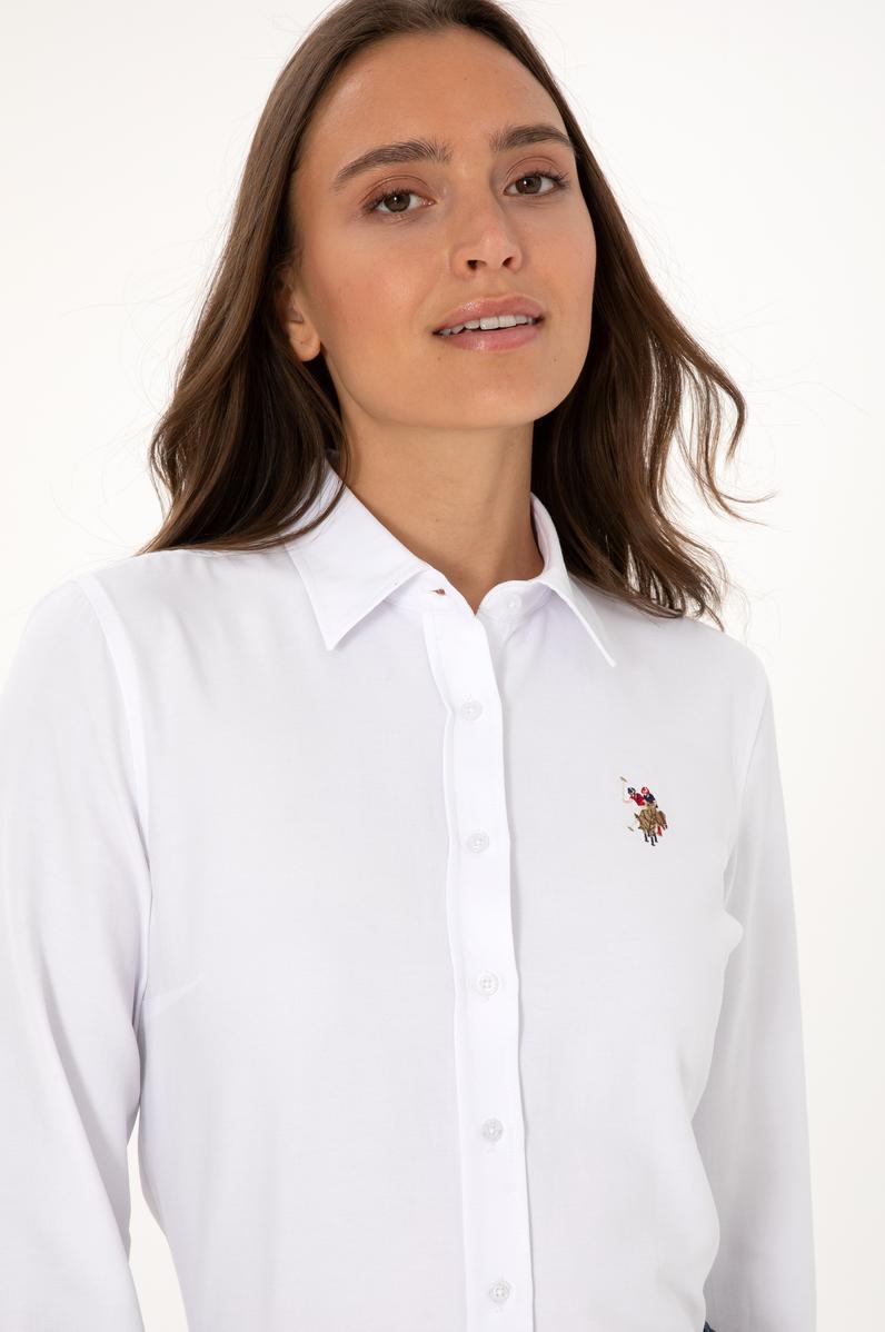 Kadın Beyaz Uzun Kollu Basic Gömlek