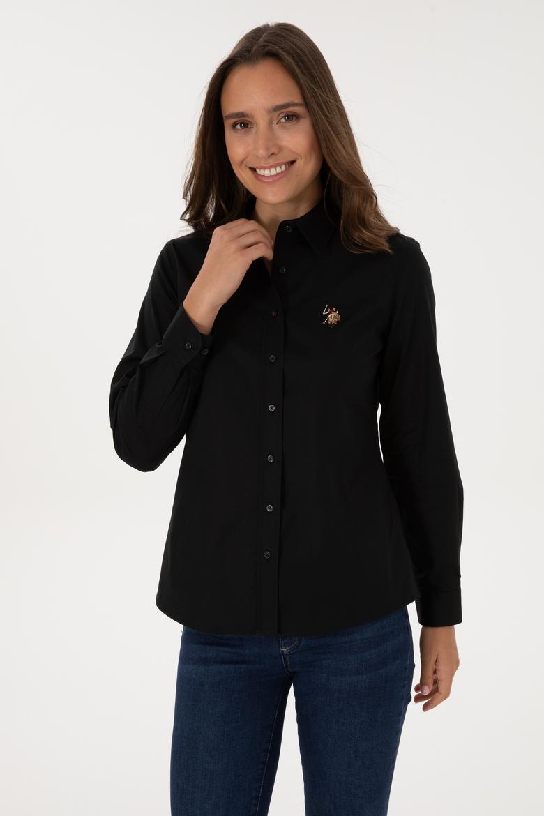 Kadın Siyah Uzun Kollu Basic Gömlek