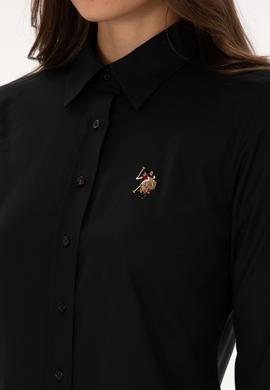 Kadın Siyah Uzun Kollu Basic Gömlek - 50308038027