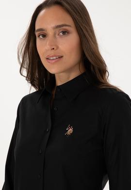 Kadın Siyah Uzun Kollu Basic Gömlek - 50308038027