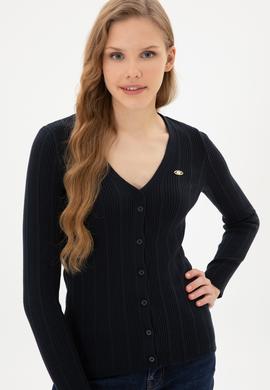 Kadın Lacivert Basic Triko Hırka - 50313580025