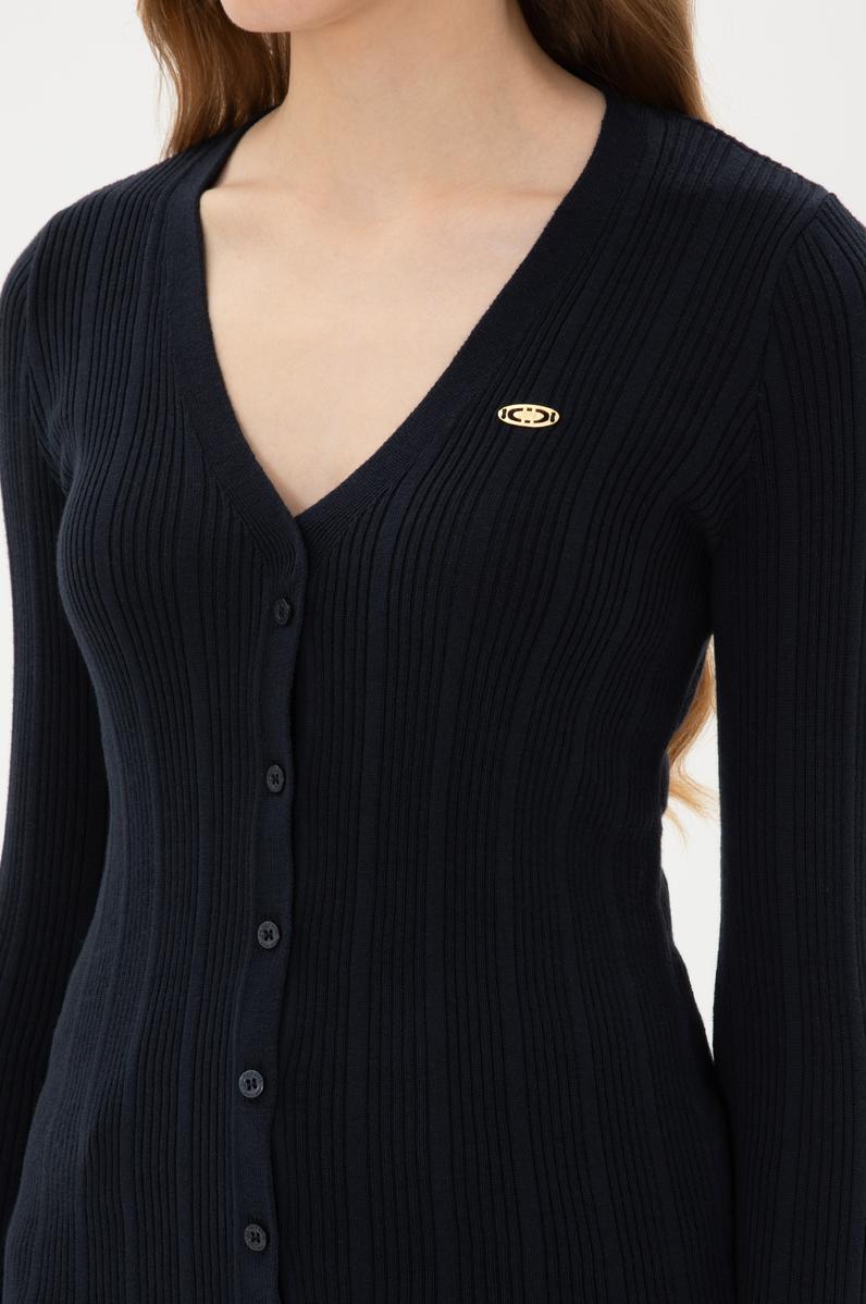 Kadın Lacivert Basic Triko Hırka