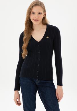 Kadın Lacivert Basic Triko Hırka - 50313580025