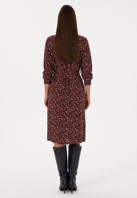 Kadın Lacivert Kemerli Dokuma Elbise - 50316431003