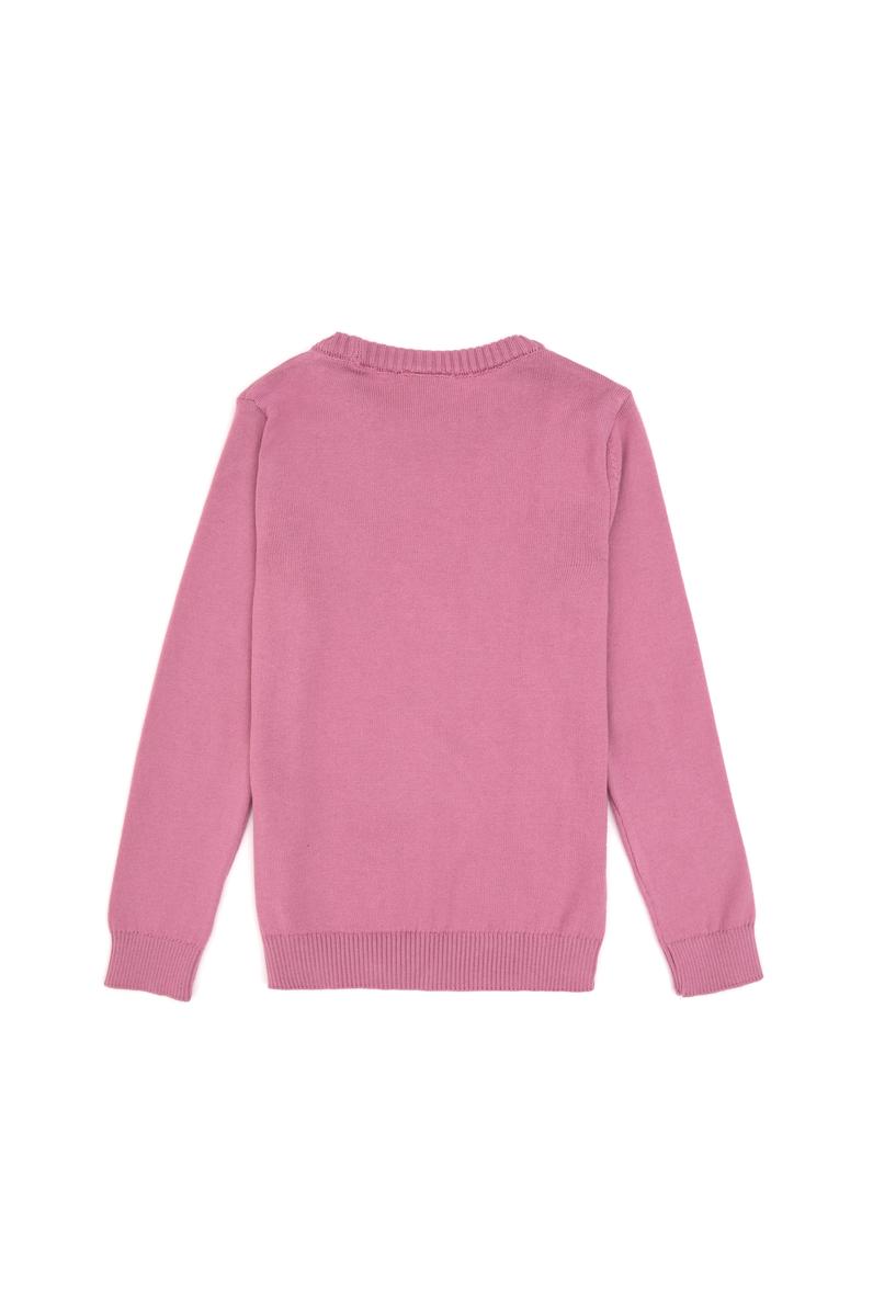 Kız Çocuk Pembe Bisiklet Yaka Basic Kazak