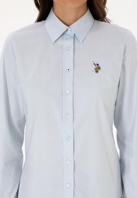 Kadın Açık Mavi Uzun Kollu Basic Gömlek - 50318222007