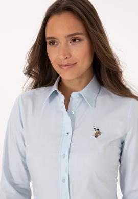 Kadın Açık Mavi Uzun Kollu Basic Gömlek - 50318222007