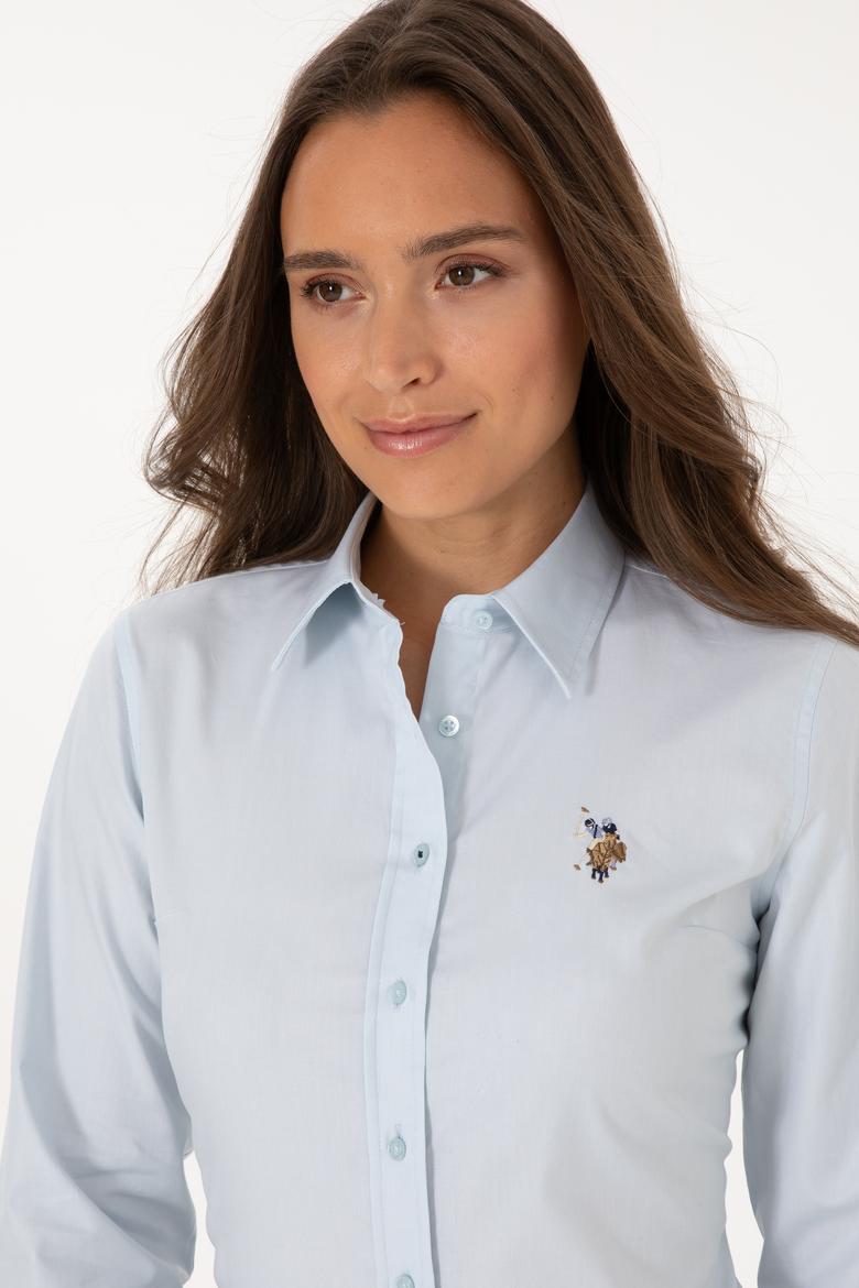 Kadın Açık Mavi Uzun Kollu Basic Gömlek - 50318222007