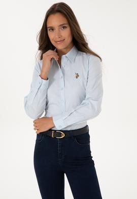 Kadın Açık Mavi Uzun Kollu Basic Gömlek - 50318222007